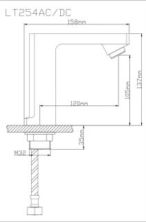Сенсорный смеситель для раковины BOOU LT254AC/DC хром